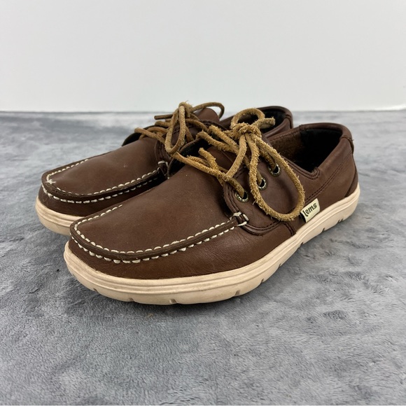 LEMS Mariner Womens Brown Leather Boat Loafers Deck Shoes EU 36 US 6-6.5 - Picture 3 of 10